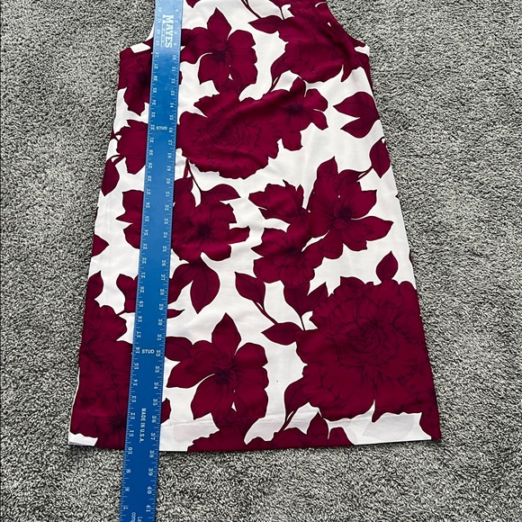 Banana Republic Women’s White & Burgundy Floral Sleeveless Shift Dress - Size 12 - Picture 8 of 9